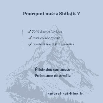 Resine de Shilajit pure 70 % acide fulvique – Vitalite & Energie | Nat