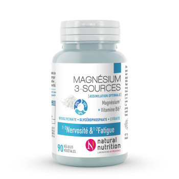 Magnésium 3 Sources + B6 – Fatigue et système nerveux