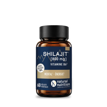 Shilajit 800 mg + Vitamine B6 – 60 gélules | Natural Nutrition