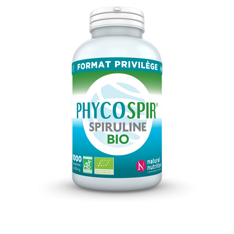 Nouveau format Spiruline Phycospir Bio 1000 comprimés